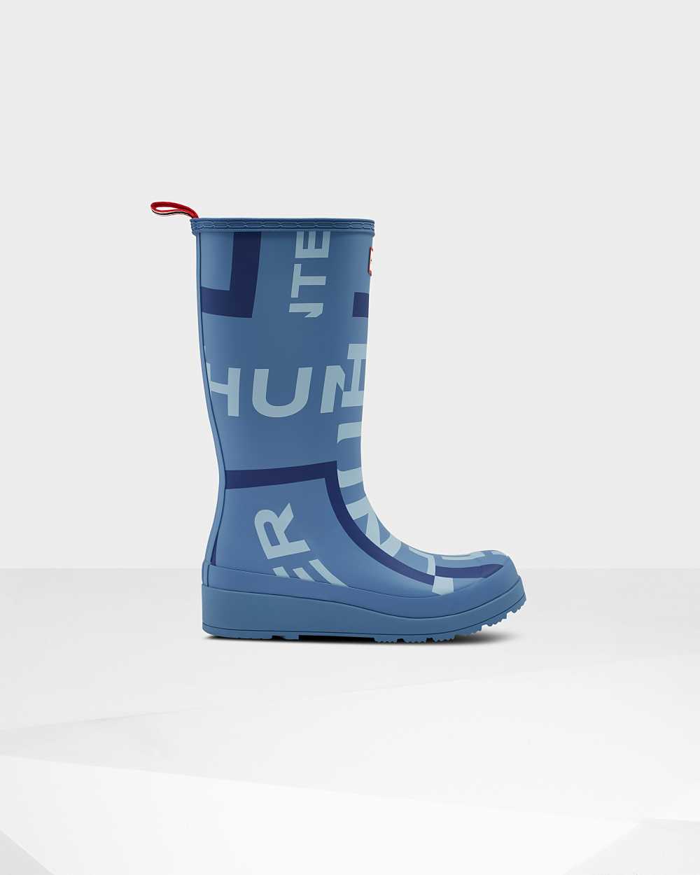 Hunter Women's Original Play Tall Exploded Logo Tall Wellington Boots Blue,KCBX81650